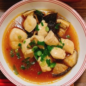 ヘルシー！ささみとしいたけの麻婆煮込み